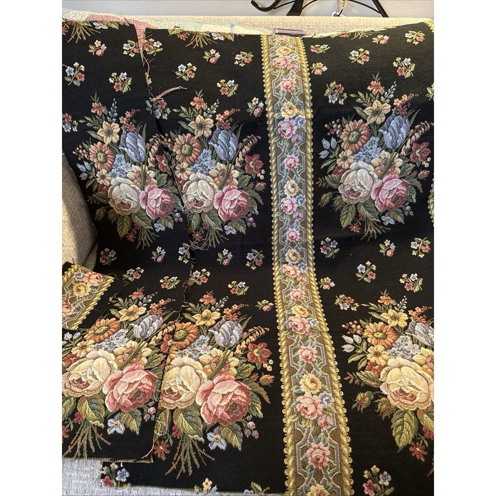 Roses Romantic Victorian Stripe Upholstery Fabric Tapestry Traditional Pieces‎